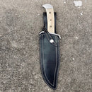 Sanity Jewelry Steel Black Holder Jim Bowie - Damascus - Camel Bone  - 14 inch - JBSC2