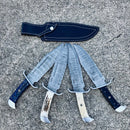 Sanity Jewelry Steel Jim Bowie - Damascus - Buffalo Horn - 14 inch - JBSC1