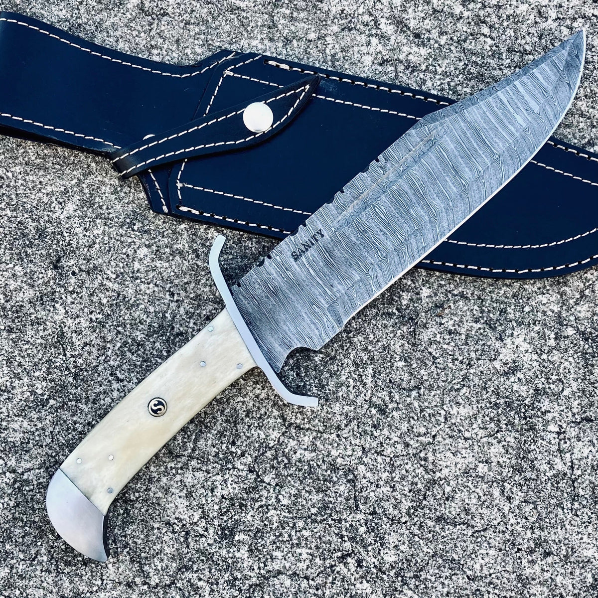 Jean Michel Cazabat Bowie Cosmo 未使用 steel-jim-bowie-damascus-camel