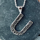 SANITY JEWELRY® U / 16" Stainless Steel Classic Chain Ladie's Letter Pendants