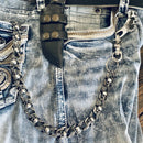 "Road Warrior" Skull Wallet Chain- Links made of Skulls Wallet Chain Biker Jewelry Skull Jewelry Sanity Jewelry Stainless Steel jewelry