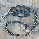 SANITY JEWELRY® Wallet Chain Wallet Chain - 30" Black & Silver Daytona Beach Deluxe W/Black Skull Four Finger Ring -WCK-5