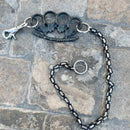 SANITY JEWELRY® Wallet Chain Wallet Chain - 30" Black & Silver Daytona Beach Deluxe W/Black Skull Four Finger Ring -WCK-5