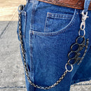 SANITY JEWELRY® Wallet Chain Wallet Chain - 30" Black & Silver Daytona Beach Deluxe W/Black Skull Four Finger Ring -WCK-5
