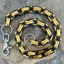 Sanity Jewelry Wallet Chain Wallet Chain - Black & Gold Stainless - Daytona Beach CVO 1 inch wide