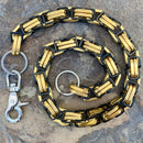 Sanity Jewelry Wallet Chain Wallet Chain - Black & Gold Stainless - Daytona Beach CVO 1 inch wide