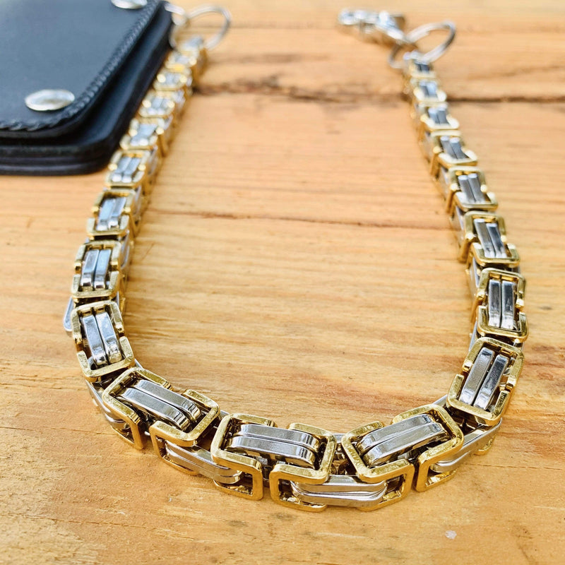 Sanity Jewelry Wallet Chain Wallet Chain - Gold & Silver Stainless - Daytona Beach Road King 3/4 inch wide