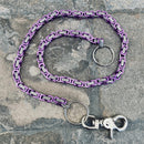 Sanity Jewelry Wallet Chain Wallet Chain - Purple & Stainless - Daytona Beach Deluxe 1/4 inch wide