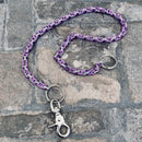 Sanity Jewelry Wallet Chain Wallet Chain - Purple & Stainless - Daytona Beach Deluxe 1/4 inch wide