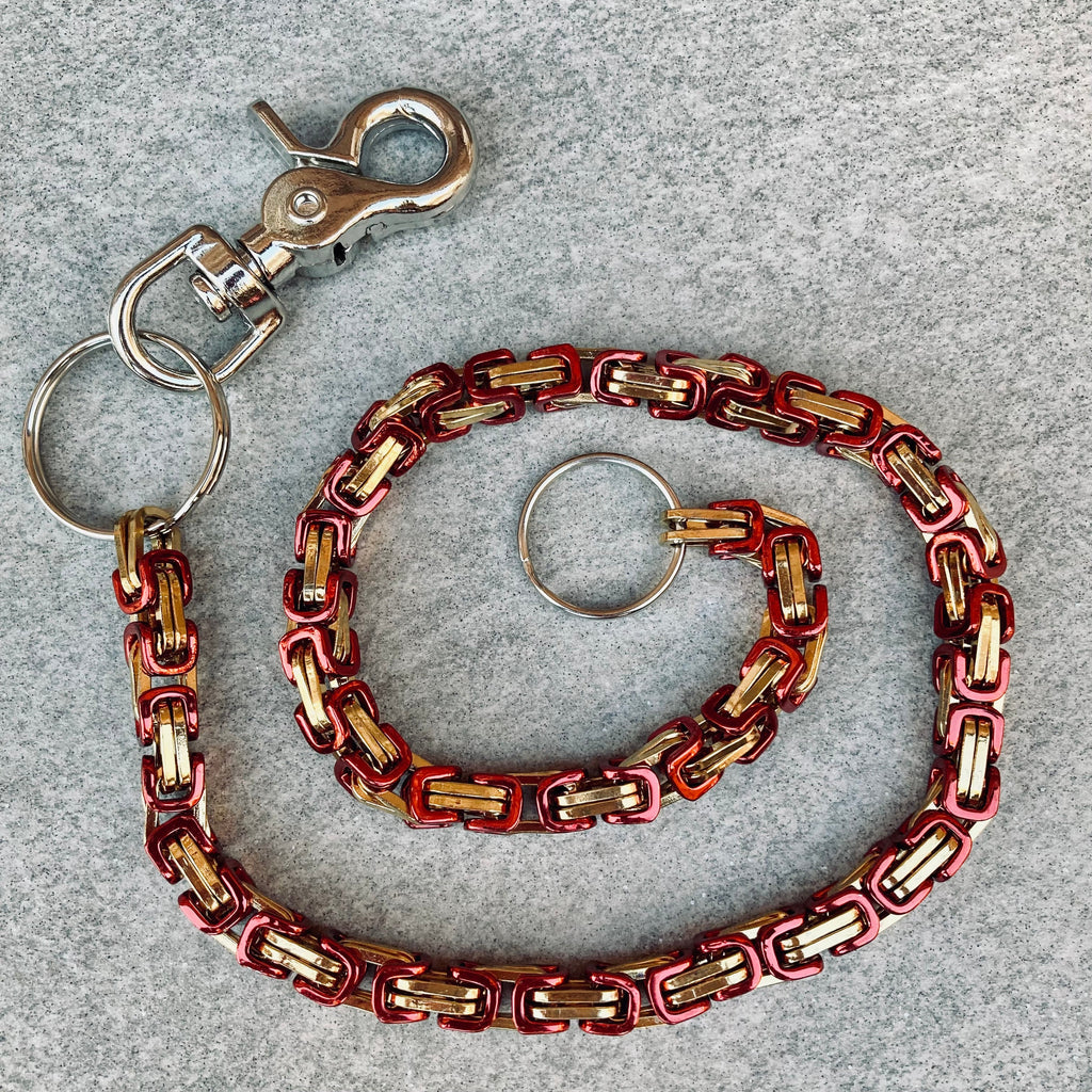 Daytona - Red & Gold - Wallet Chain Deluxe - 1/4 inch wide
