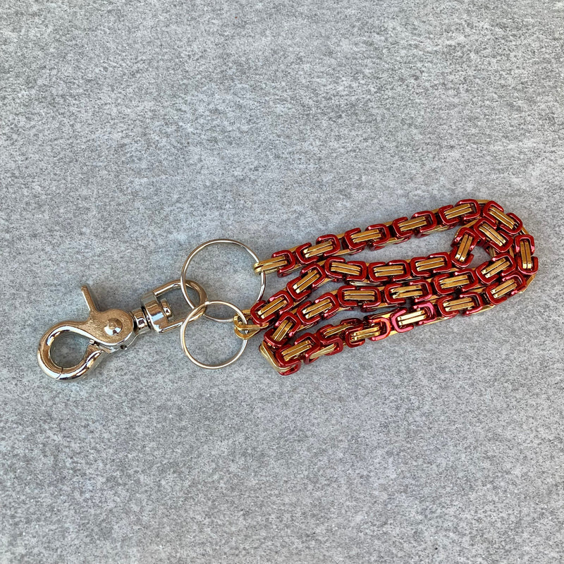 Daytona - Red & Gold - Wallet Chain Deluxe - 1/4 inch wide