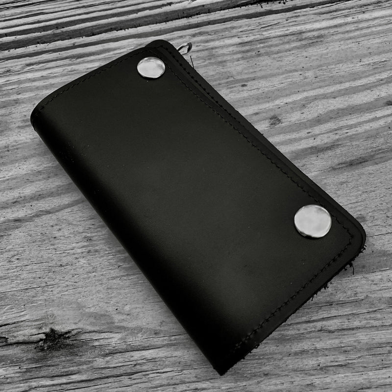 Sanity Jewelry wallet Wallet - Black Biker - 3.5” x 6” - Genuine Leather - BW3x6