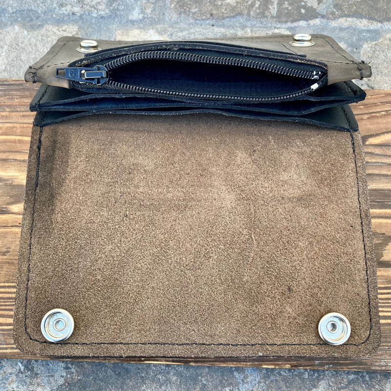 Sanity Jewelry wallet Wallet - Charcoal Biker - 3.5” x 6” - Genuine Leather - CBW3x6