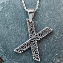 SANITY JEWELRY® X / 16" Stainless Steel Classic Chain Ladie's Letter Pendants